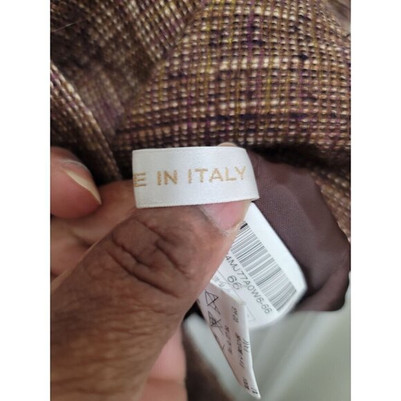 Valencia Women's Medium Brown Textured Coat With Stand Collar & Pockets - Picture 11 of 12